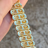 14K Gold Plated Iced Dome Flooded Out Bracelet Simulated CZ 8.5"