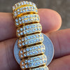 14K Gold Plated Iced Dome Flooded Out Bracelet Simulated CZ 8.5"