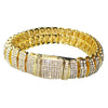 14K Gold Plated Iced Dome Flooded Out Bracelet Simulated CZ 8.5"