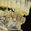 14K Gold Plated Iced Eight Bottom Teeth Vampire Fangs Grillz