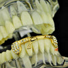 14K Gold Plated Iced Gun Pistol Bottom Teeth Grillz