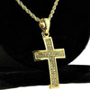 14k Gold Plated Iced Micro Curved Cross Rope Chain 24"