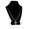 14k Gold Plated Iced Micro Curved Cross Rope Chain 24"