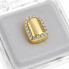 14K Gold Plated Iced Shield Single Top Tooth Cap