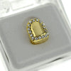 14K Gold Plated Iced Shield Single Top Tooth Cap