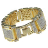 14K Gold Plated Iced Square Links Bracelet 8" x 23MM Thick