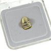 14k Gold Plated Iced Two-Row Single Top Tooth Cap