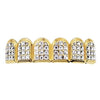14K Gold Plated Iced VIP Tombstone Top Teeth Grillz