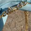 14K Gold Plated Iridescent Cuban Link Chain Necklace Iced Baguettes 14MM 20"