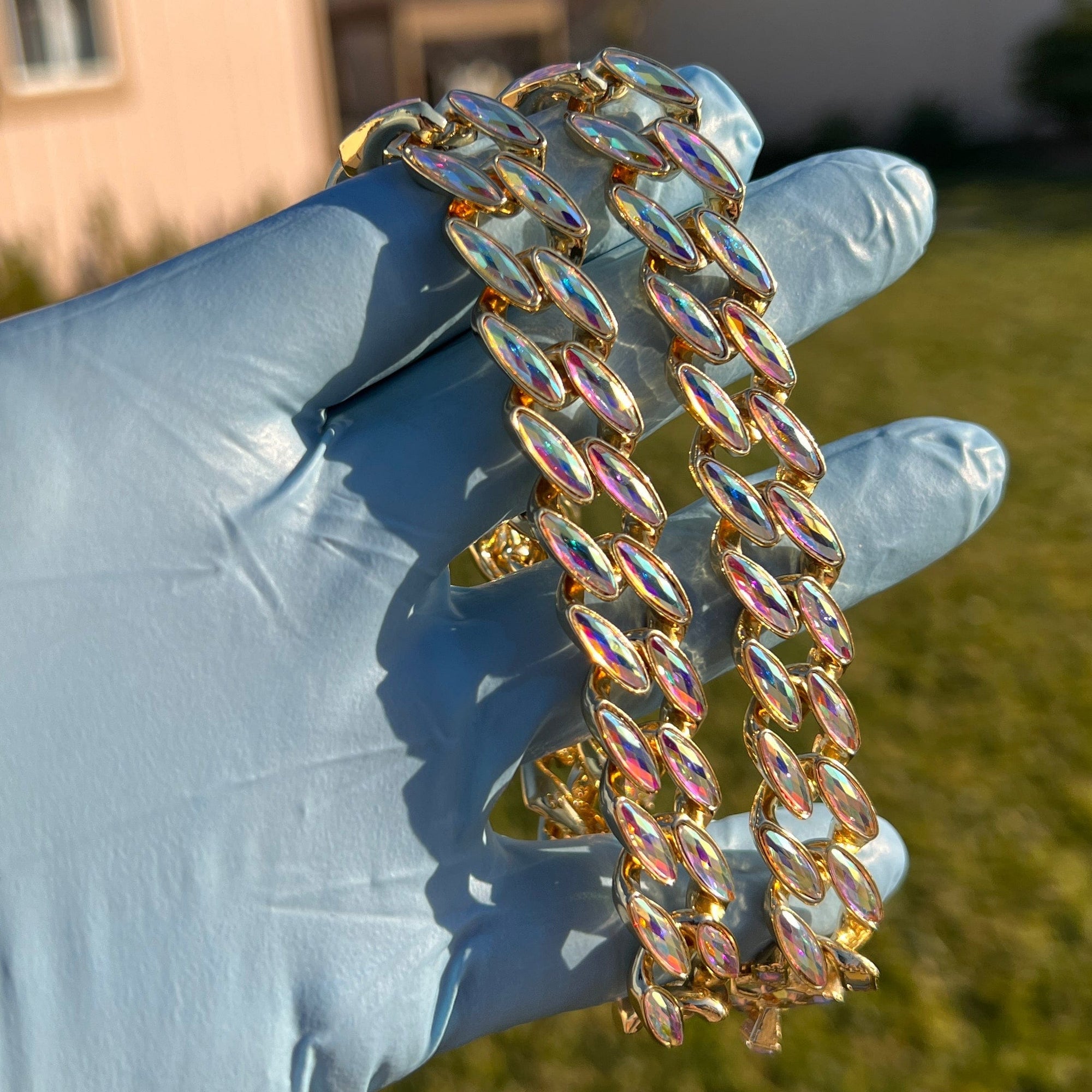 Iridescent cuban link Clearance