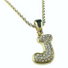 14K Gold Plated J Letter Micro Chain Rope Necklace