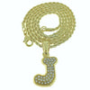 14K Gold Plated J Letter Micro Chain Rope Necklace