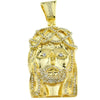 14k Gold Plated Jesus Head Iced Flooded Out Pendant