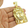 14k Gold Plated Jesus Head Iced Flooded Out Pendant