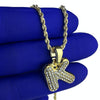 14K Gold Plated K Letter Micro Chain Rope Necklace