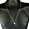 14K Gold Plated K Letter Micro Chain Rope Necklace