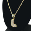 14K Gold Plated L Letter Micro Chain Rope Necklace