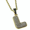 14K Gold Plated L Letter Micro Chain Rope Necklace