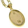 14K Gold Plated La Virgen de Guadalupe Oval Pendant 24" Figaro Chain Necklace