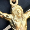 14K Gold Plated Matte Jesus Pendant Hanging Body Cross Crucifix 2.5"