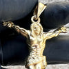 14K Gold Plated Matte Jesus Pendant Hanging Body Cross Crucifix 2.5"