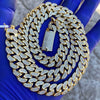 14K Gold Plated Miami Cuban Chain Necklace Iced CZ 24" x 12MM