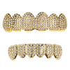 14K Gold Plated Micro Pave Iced Teeth Grillz Set