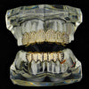 14K Gold Plated Micro Pave Iced Teeth Grillz Set