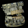 14K Gold Plated Micro Pave Iced Teeth Grillz Set