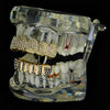 14K Gold Plated Micro Pave Iced Teeth Grillz Set