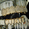 14K Gold Plated Micro Pave Iced Teeth Grillz Set