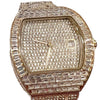 14k Gold Plated "Million Dollar" Watch Baguettes Iced Flooded Out 8"