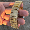 14k Gold Plated "Million Dollar" Watch Baguettes Iced Flooded Out 8"