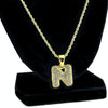 14K Gold Plated N Letter Micro Chain Rope Necklace
