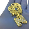 14K Gold Plated N Letter Micro Chain Rope Necklace