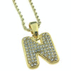 14K Gold Plated N Letter Micro Chain Rope Necklace