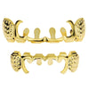 14K Gold Plated Notched Curved Grillz Set