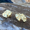 14k Gold Plated Nugget Earrings Butterfly Back 15MM