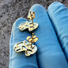 14k Gold Plated Nugget Earrings Butterfly Back 15MM