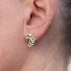 14k Gold Plated Nugget Earrings Butterfly Back 15MM