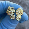 14k Gold Plated Nugget Earrings Butterfly Back 20MM