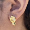 14k Gold Plated Nugget Earrings Butterfly Back 20MM