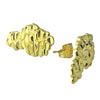 14k Gold Plated Nugget Earrings Butterfly Back 20MM