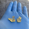 14k Gold Plated Nugget Earrings Butterfly Back 20MM