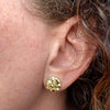 14k Gold Plated Nugget Round Shape Push Back Stud Earrings 12 MM