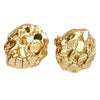 14k Gold Plated Nugget Round Shape Push Back Stud Earrings 12 MM