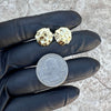 14k Gold Plated Nugget Round Shape Stud Earrings Big Size 14MM