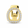 14K Gold Plated Open Top Tooth Iced CZ Single Cap Grillz
