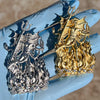 14K Gold Plated or Natural 925 Silver Devil Satan on Fire Moissanite Pendant