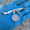 14k Gold Plated or Solid 925 Silver Oxidized AK47 Big Gun Pendant 3.5"